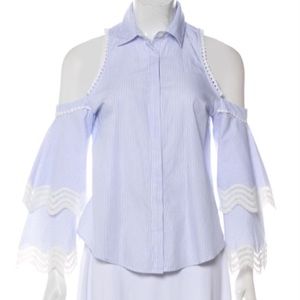 Jonathan Simkhai botton down cold shoulder top size XS
